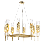 Люстра подвесная круглая с 8-ю цилиндрическими плафонами из стекла LIAISON варинант исполнения - 4 | Loft Concept в Самаре