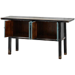 Деревянная консоль в китайском стиле с дверцами голубая Qin Console Table Blue варинант исполнения - 3 | Loft Concept в Самаре