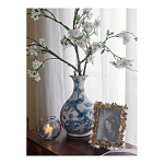 Ваза с мотивами цветущего сада с попугаями Blue Vase Inspired by Nature варинант исполнения - 7 | Loft Concept в Самаре