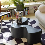 Дизайнерский журнальный стол чёрный изогнутой формы Alefy варинант исполнения - 1 | Loft Concept в Самаре