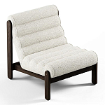 Кресло с деревянным каркасом и обивкой из белой ткани букле Medieval Furniture варинант исполнения - 1 | Loft Concept в Самаре