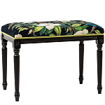 Банкетка из натурального бука черная с изображением птиц и цветов Blooming Birds2 варинант исполнения - 1 | Loft Concept в Самаре