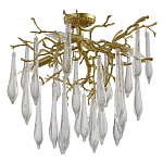 Люстра потолочная с прозрачными стеклянными подвесками в форме капель Droplet Chandelier варинант исполнения - 2 | Loft Concept в Самаре