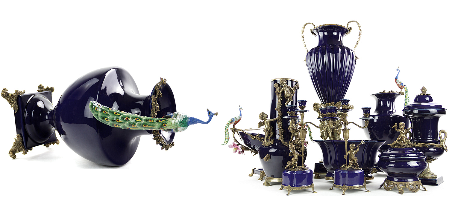 Ваза Selenia Blue Vase Peacock Ваза Selenia Blue Vase Peacock - Loft-Concept в Самаре