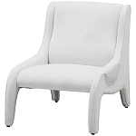 Дизайнерское кресло белое в мягкой велюровой обивке Granger Armchair White варинант исполнения - 1 | Loft Concept в Самаре