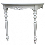 Консоль настенная полукруглая из массива бука с легкими потертостями White Provence варинант исполнения - 1 | Loft Concept в Самаре