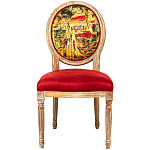 Стул из натурального бука красное с цветным принтом Impressionism in Color варинант исполнения - 1 | Loft Concept в Самаре