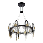 Люстра подвесная круглая черного цвета с круглыми прозрачными плафонами Virelia  варинант исполнения - 5 | Loft Concept в Самаре