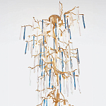 Люстра с голубыми и прозрачными подвесками в форме капель Blue Drop Chandelier варинант исполнения - 1 | Loft Concept в Самаре