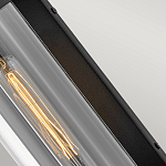 Настенный фонарь в индустриальном стиле с вытянутым цилиндрическим плафоном из прозрачного стекла и черным корпусом Hinkley варинант исполнения - 3 | Loft Concept в Самаре