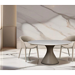 Стол обеденный круглый мраморный на бежевом основании Valedmir варинант исполнения - 5 | Loft Concept в Самаре