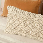 Чехол на подушку с макраме бежевого цвета Macrame варинант исполнения - 5 | Loft Concept в Самаре