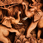 Панно из дерева пять слонов Panel With Animals варинант исполнения - 4 | Loft Concept в Самаре