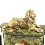 Настольный письменный набор из змеевика и бронзы с декором в виде льва Successful Leader варинант исполнения - 3 | Loft Concept в Самаре