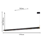 Подвесной светильник линейный вытянутой формы с черным матовым корпусом и золотистыми акцентами Line Pendant варинант исполнения - 2 | Loft Concept в Самаре