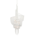 Люстра белая в форме спирали с декором из круглых деревянных бусин White Wooden Beads варинант исполнения - 2 | Loft Concept в Самаре