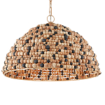 Подвесной светильник в форме купола из деревянных бусин Wooden Beads варинант исполнения - 1 | Loft Concept в Самаре