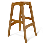 Барный стул со спинкой и подлокотниками на 4-х деревянных ножках Кремовый Велюр Ava Charm варинант исполнения - 5 | Loft Concept в Самаре