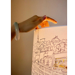 Настольная лампа с принтом на белом тканевом абажуре Roof Garden Lamp варинант исполнения - 1 | Loft Concept в Самаре