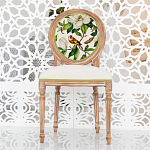 Стул бежевый из натурального бука с изображением птицы в саду Blooming Colored Birds варинант исполнения - 3 | Loft Concept в Самаре