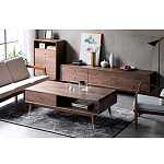 Кофейный стол из дерева с ящиком и нишей для хранения Coffee Walnut Table варинант исполнения - 2 | Loft Concept в Самаре