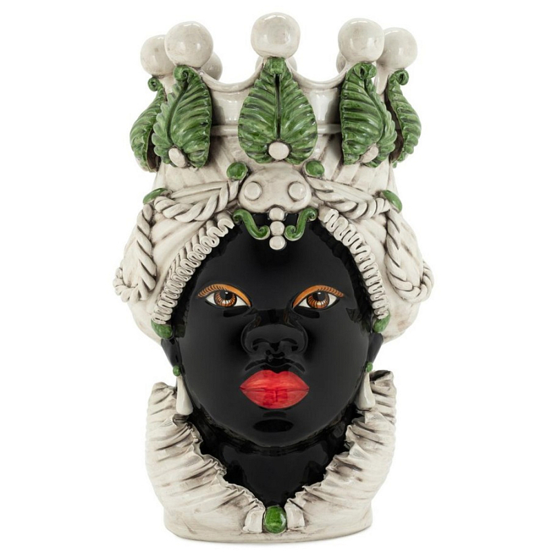 Ваза Vase Moro Lady Green Big Черный Бежевый Зеленый Ваза Vase Moro Lady Green Big Черный Бежевый Зеленый в Самаре | Loft Concept