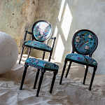 Полукресло из массива бука бирюзовое с изображением птиц и цветов Turquoise Chinoiserie Garden Chair варинант исполнения - 7 | Loft Concept в Самаре