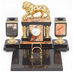 Настольный письменный набор из яшмы и долерита с декором виде льва Manager Organizer варинант исполнения - 1 | Loft Concept в Самаре