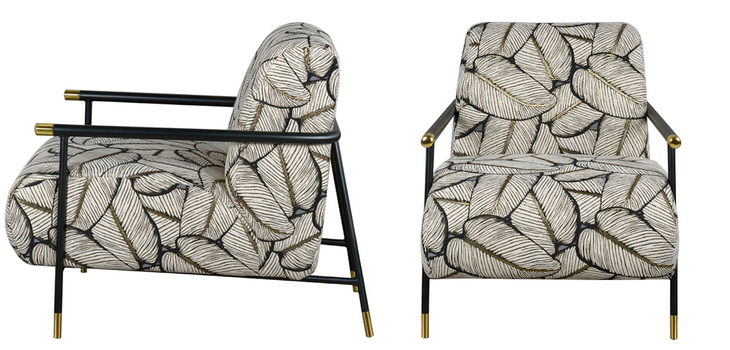 Кресло с Цветным принтом Листья Foliage Armchair Grey Кресло с Цветным принтом Листья Foliage Armchair Grey - Loft-Concept в Самаре