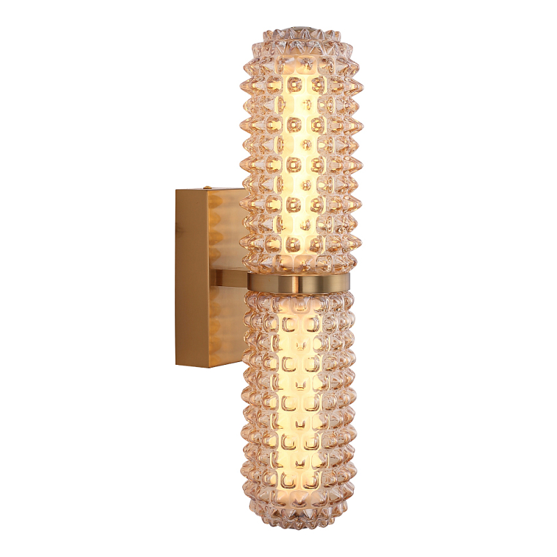 Бра с факутрным стеклянным плафоном Шампань Sonora Шампань Латунь в Самаре | Loft Concept 