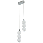 Подвесной светодиодный светильник с 2-мя плафонами Crystal Globule Hanging Lamp Chrome варинант исполнения - 2 | Loft Concept в Самаре