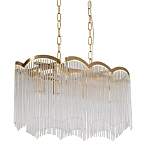 Люстра прямоугольная на цепях с прозрачными трубками и волнистым краем Nembus варинант исполнения - 1 | Loft Concept в Самаре