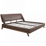 Кровать двуспальная с изголовьем из экокожи шоколадно-коричневого цвета Modern Look варинант исполнения - 2 | Loft Concept в Самаре