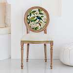 Стул бежевый из натурального бука с изображением птиц и цветов Blooming White Magnolias варинант исполнения - 3 | Loft Concept в Самаре