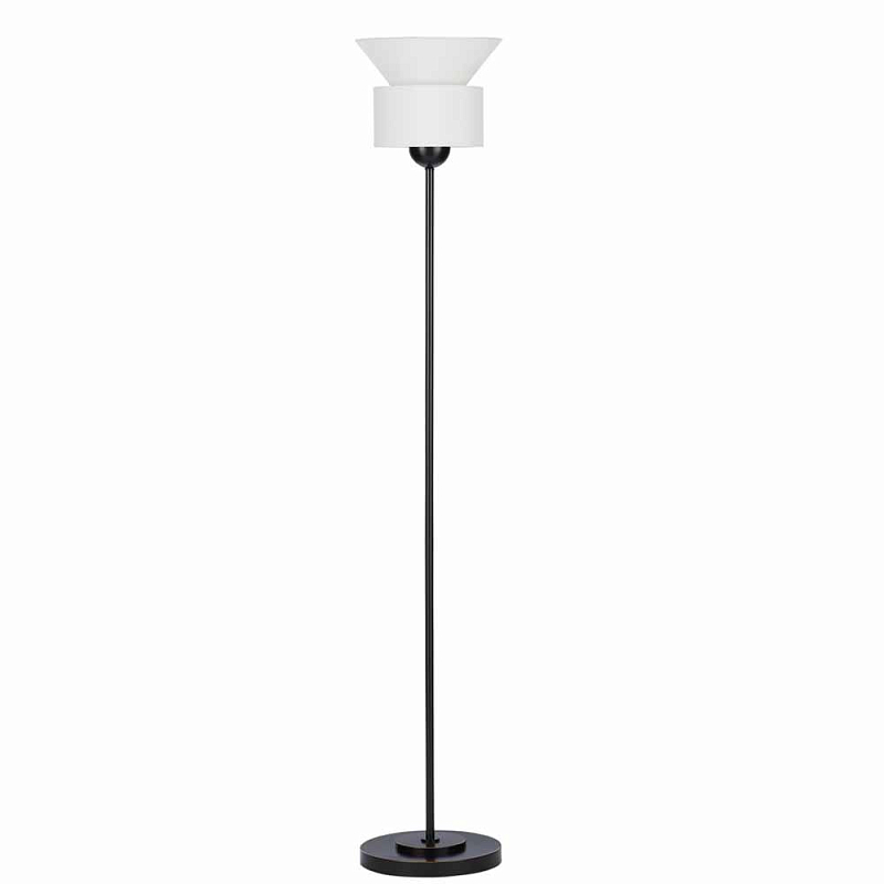 Торшер с абажуром конической и цилиндрической формы Complex Lampshade Темная бронза Белый Торшер с абажуром конической и цилиндрической формы Complex Lampshade Темная бронза Белый в Самаре | Loft Concept