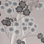 Обои ручная роспись Anemones in Light Dusk colourway on Lilac Hint slub silk варинант исполнения - 1 | Loft Concept в Самаре