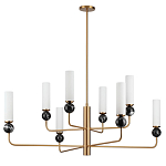 Люстра на штанге с 8-ю цилиндрическими матовыми плафонами и шарами из камня Orb Essence варинант исполнения - 4 | Loft Concept в Самаре