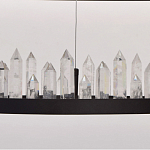 Люстра с двумя кольцами черного цвета с хрустальными элементами QUARTZ CRYSTAL варинант исполнения - 6 | Loft Concept в Самаре