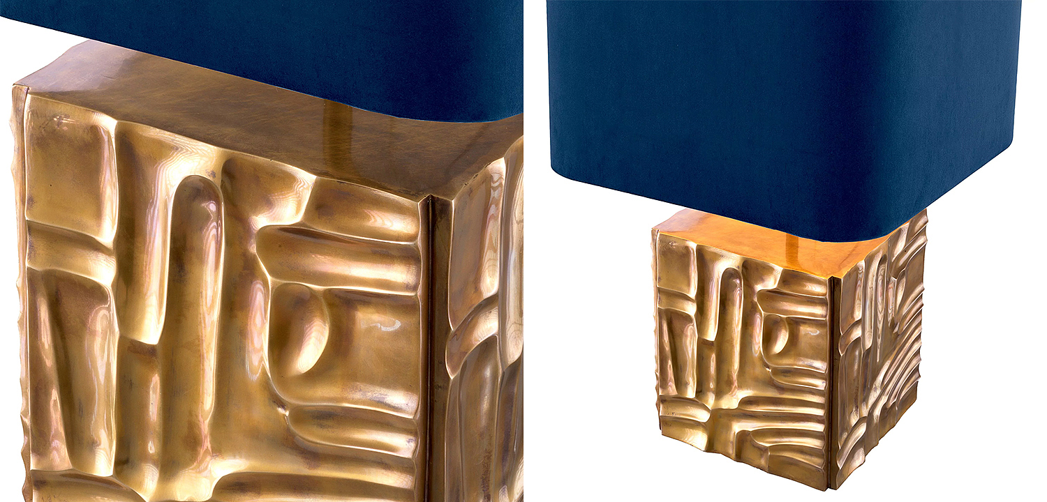 Настольная лампа Eichholtz Table Lamp Oregon Blue Velvet Настольная лампа Eichholtz Table Lamp Oregon Blue Velvet - Loft-Concept в Самаре
