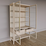 Витрина Primo со стеклянными фасадами и буфетом шпон Светлый дуб варинант исполнения - 4 | Loft Concept в Самаре