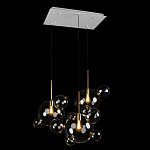 Люстра подвесная 3 лампы с прозрачными стеклянными шарами и золотыми деталями Giopato & Coombes варинант исполнения - 4 | Loft Concept в Самаре