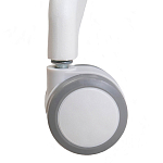 Стул с мягкой синей обивкой из велюра и подъемно-поворотным механизмом на белых колесиках Harper Blue and White варинант исполнения - 7 | Loft Concept в Самаре