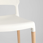 Пластиковый стул на ножках из массива бука Ferret White варинант исполнения - 8 | Loft Concept в Самаре