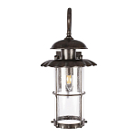 Уличный настенный светильник с цилиндрическим плафоном и изогнутым кованым каркасом Elysian Lanterns варинант исполнения - 2 | Loft Concept в Самаре