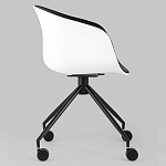 Офисное кресло из пластика с мягким сиденьем Eggshell Black варинант исполнения - 3 | Loft Concept в Самаре