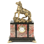 Часы настольные из натурального камня с декором в виде коня Horse Stone Clock варинант исполнения - 3 | Loft Concept в Самаре