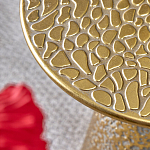 Журнальный столик с конусообразной основой и текстурной поверхностью золотого цвет Ethnic Metal варинант исполнения - 2 | Loft Concept в Самаре