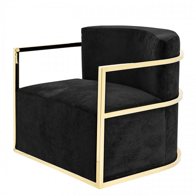 Кресло Eichholtz Chair Emilio Gold Черный Глянцевое золото Кресло Eichholtz Chair Emilio Gold Черный Глянцевое золото в Самаре | Loft Concept