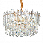 Круглая люстра с хрустальными подвесками на золотистом каркасе Gorgeous Crystal Light варинант исполнения - 4 | Loft Concept в Самаре