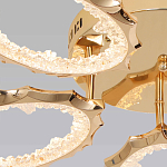 Потолочная люстра с 5-ю светодиодными лампами с золотистым каркасом Ring of Fire варинант исполнения - 3 | Loft Concept в Самаре